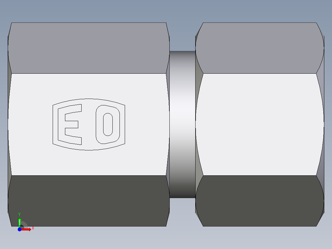 卡套式工业通用硬管接头EO_Swivel_connector_GAI12SR71前视图