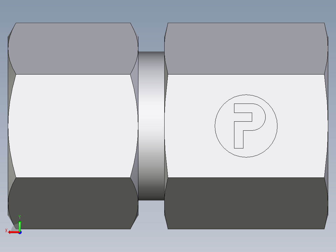 卡套式工业通用硬管接头EO_Swivel_connector_GAI12SR71后视图