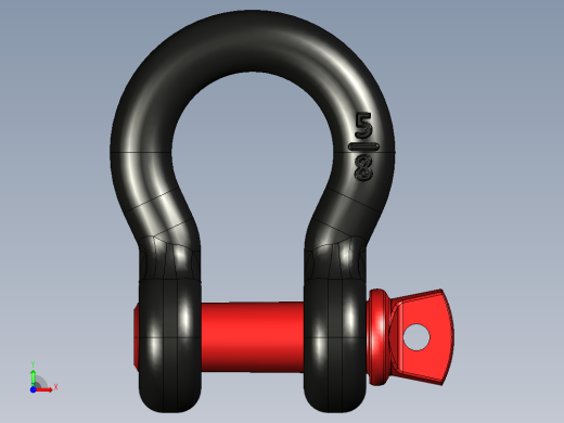 紧固件-STEP 0.6250 D-Ring Shackle前视缩略图