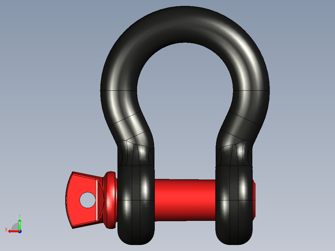 紧固件-STEP 0.6250 D-Ring Shackle后视图