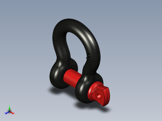 紧固件-STEP 0.6250 D-Ring Shackle正等轴测缩略图