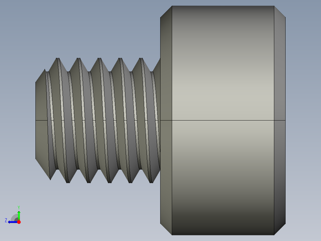 M3 x 0.5mm Thread 3mm LONG SOCKET HEAD CAP SCREW.STEP右视图
