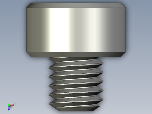 M3 x 0.5mm Thread 3mm LONG SOCKET HEAD CAP SCREW.STEP俯视缩略图