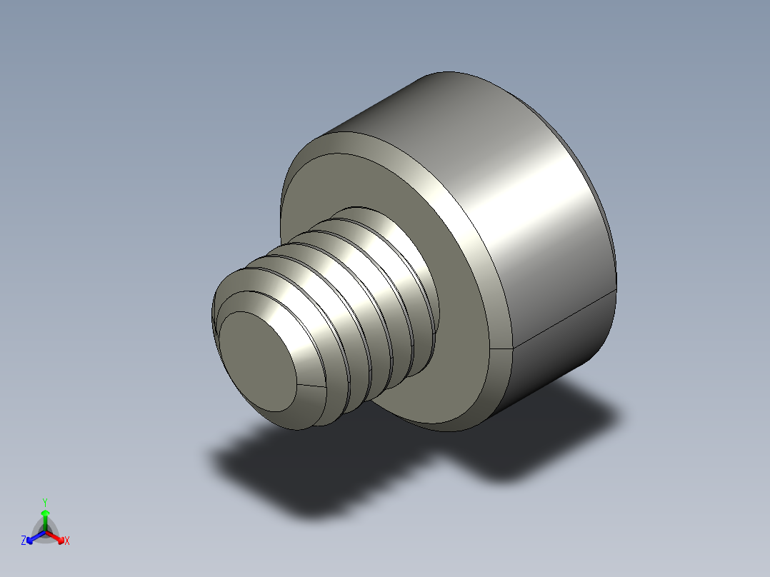 M3 x 0.5mm Thread 3mm LONG SOCKET HEAD CAP SCREW.STEP正等轴测图