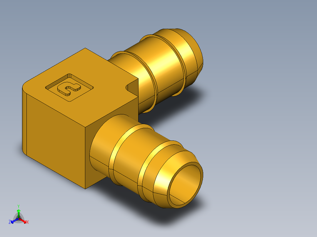 工业通用螺蚊管倒齿式工业硬管接头Union Elbow 225-6-6主视图
