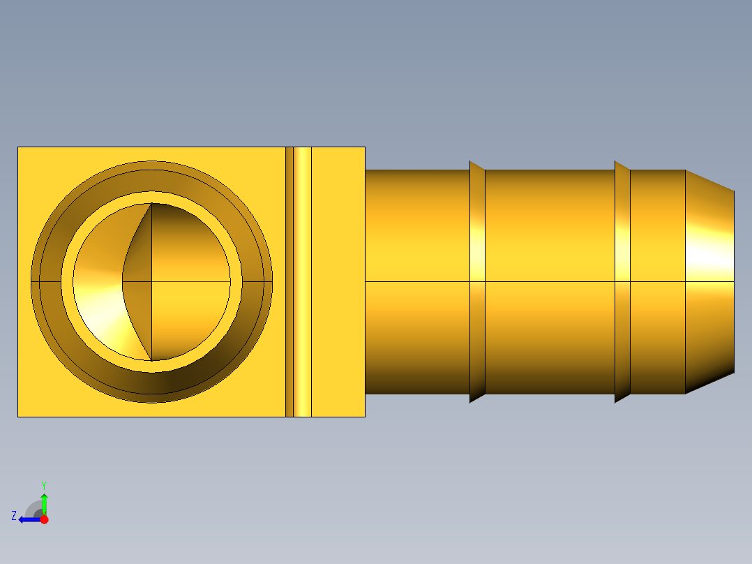 工业通用螺蚊管倒齿式工业硬管接头Union Elbow 225-6-6右视图
