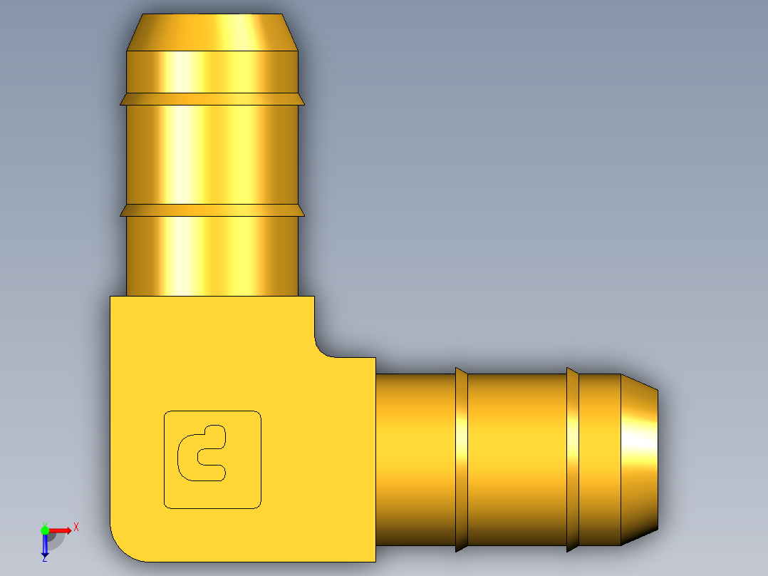 工业通用螺蚊管倒齿式工业硬管接头Union Elbow 225-6-6俯视图