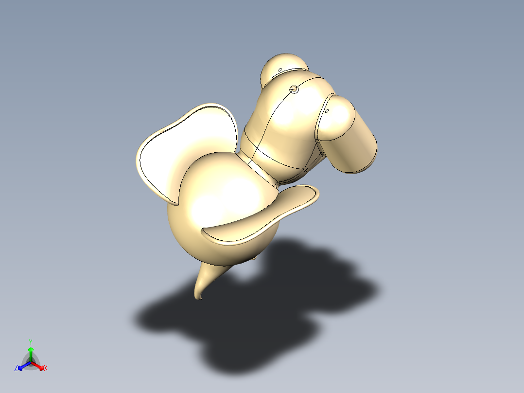 可爱大象雕像主视图