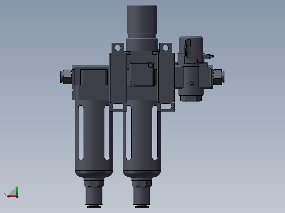 SMC气动三联件后视图