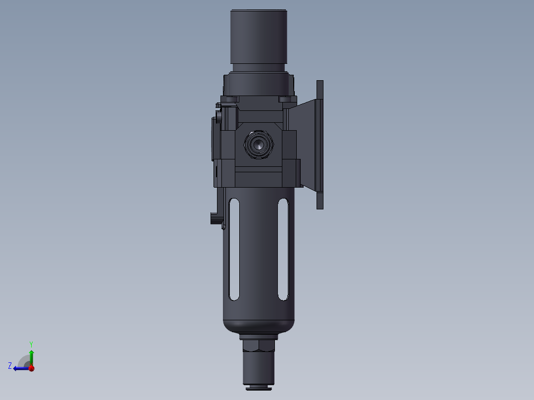 SMC气动三联件右视图