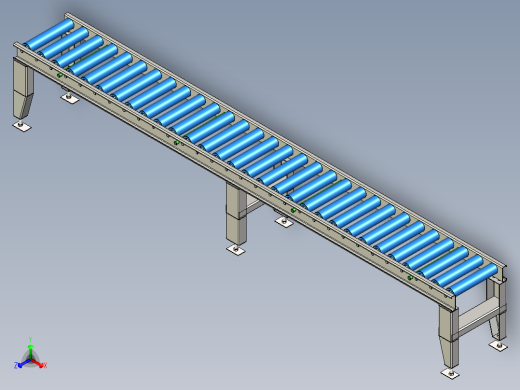 重力滚筒输送机3000mm-igs stl