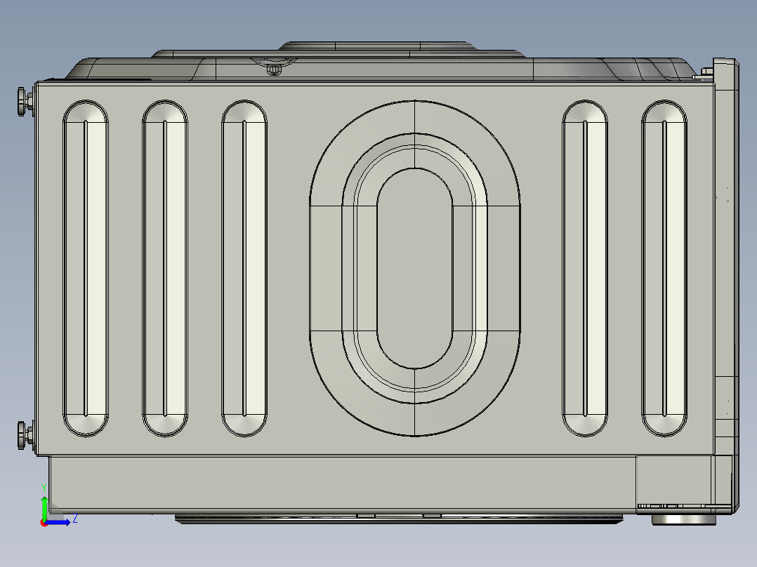 滚筒洗衣机外壳左视图