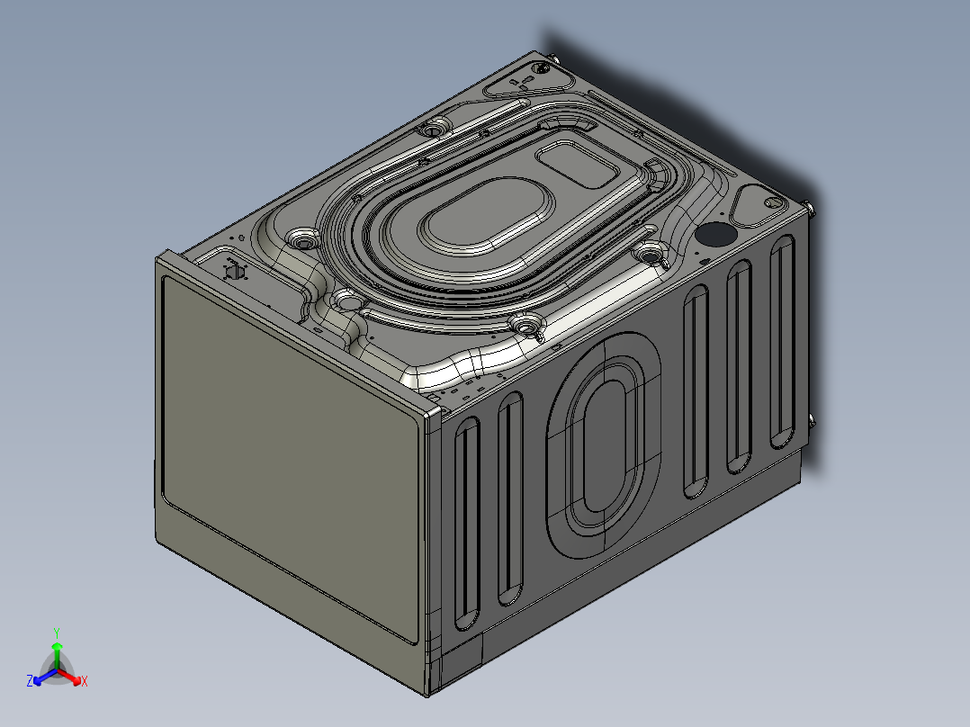 滚筒洗衣机外壳正等轴测图