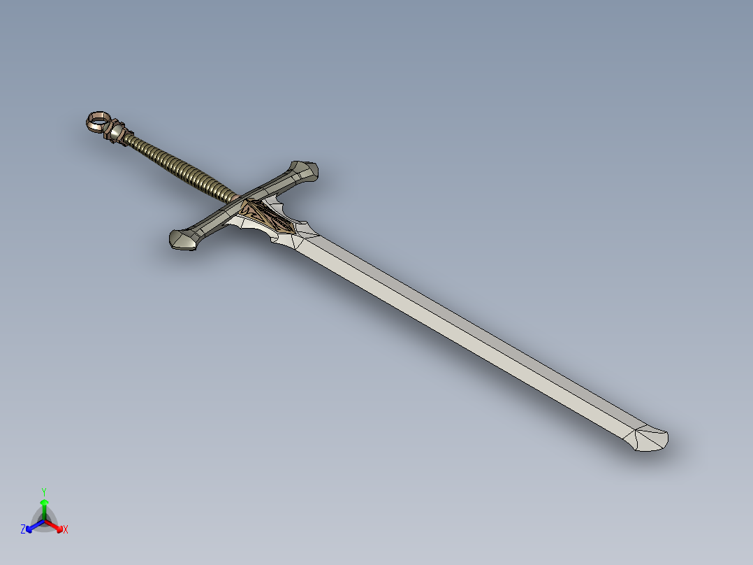 剑、宝剑(178)正等轴测图