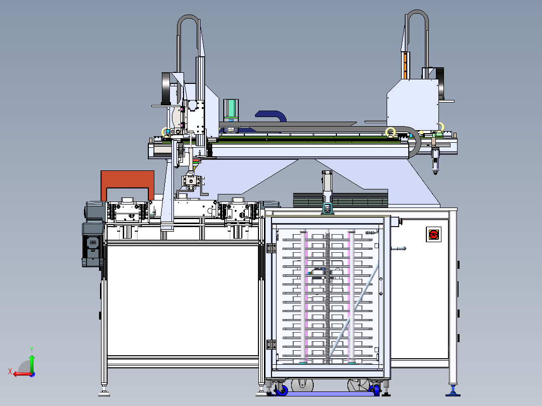 PCB自动上料注胶烘干线sw21可编辑后视图