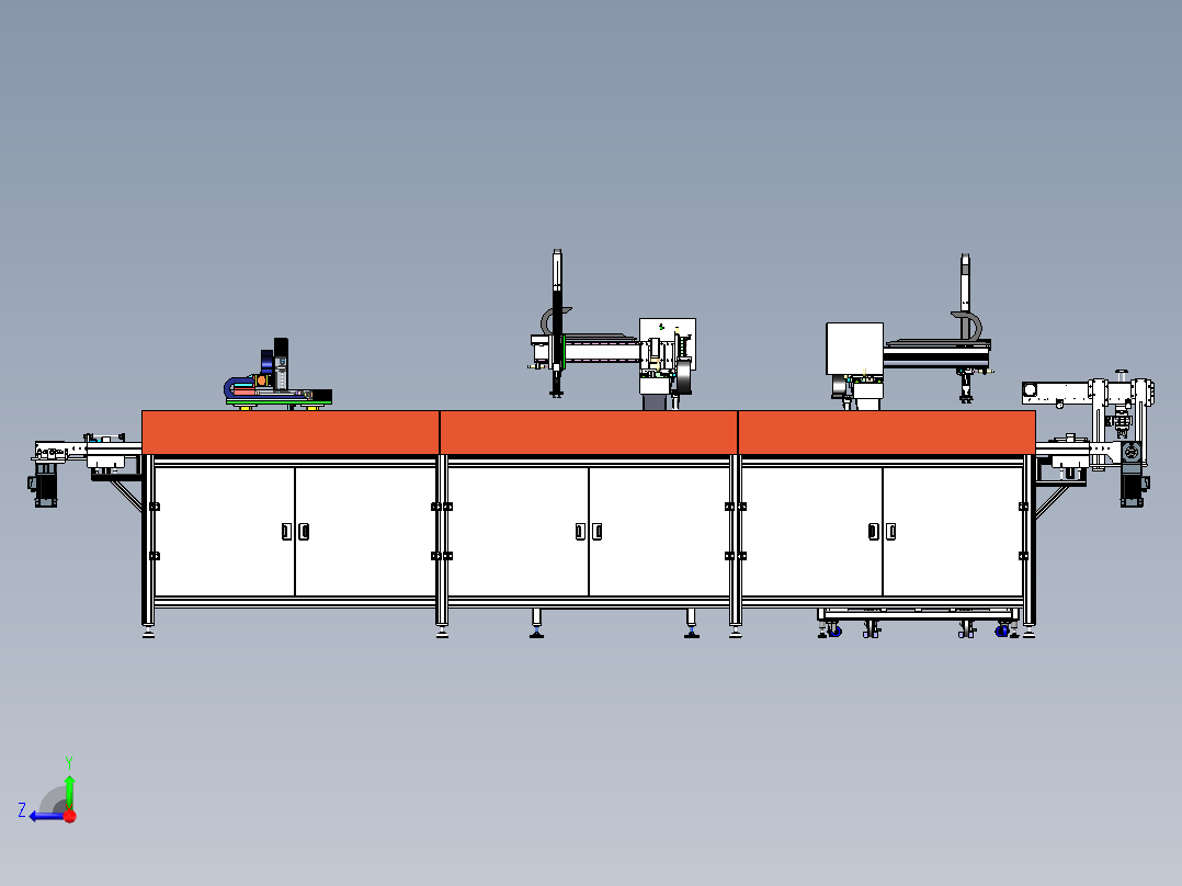 PCB自动上料注胶烘干线sw21可编辑右视图