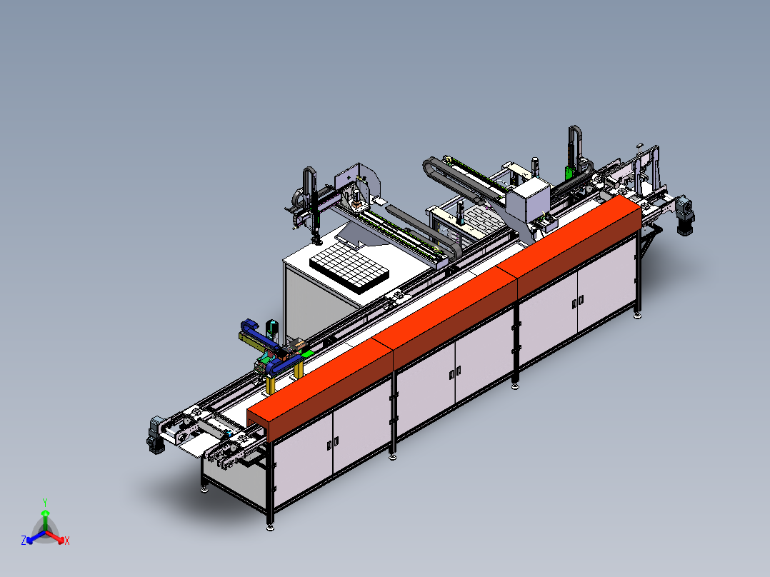 PCB自动上料注胶烘干线sw21可编辑正等轴测图