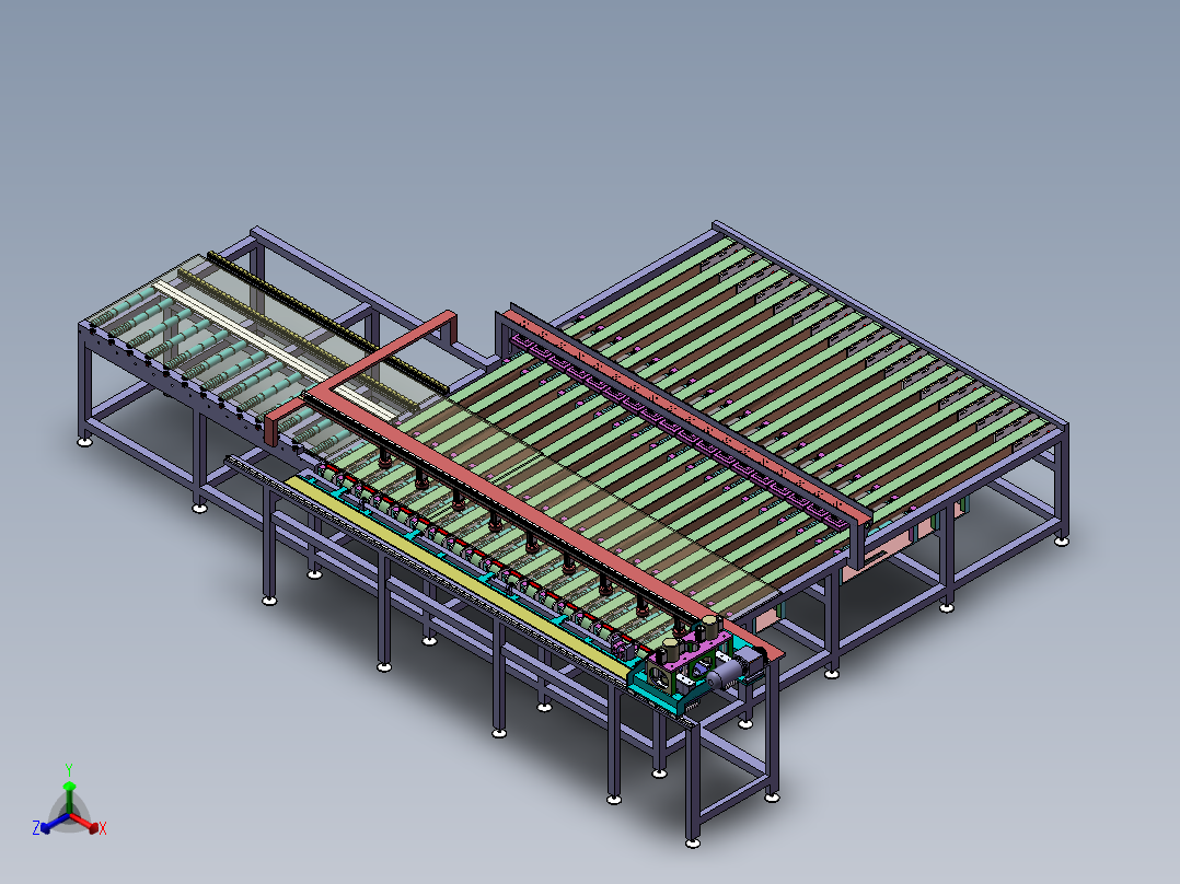 大理石磨边沾边流水线sw16可编辑主视图
