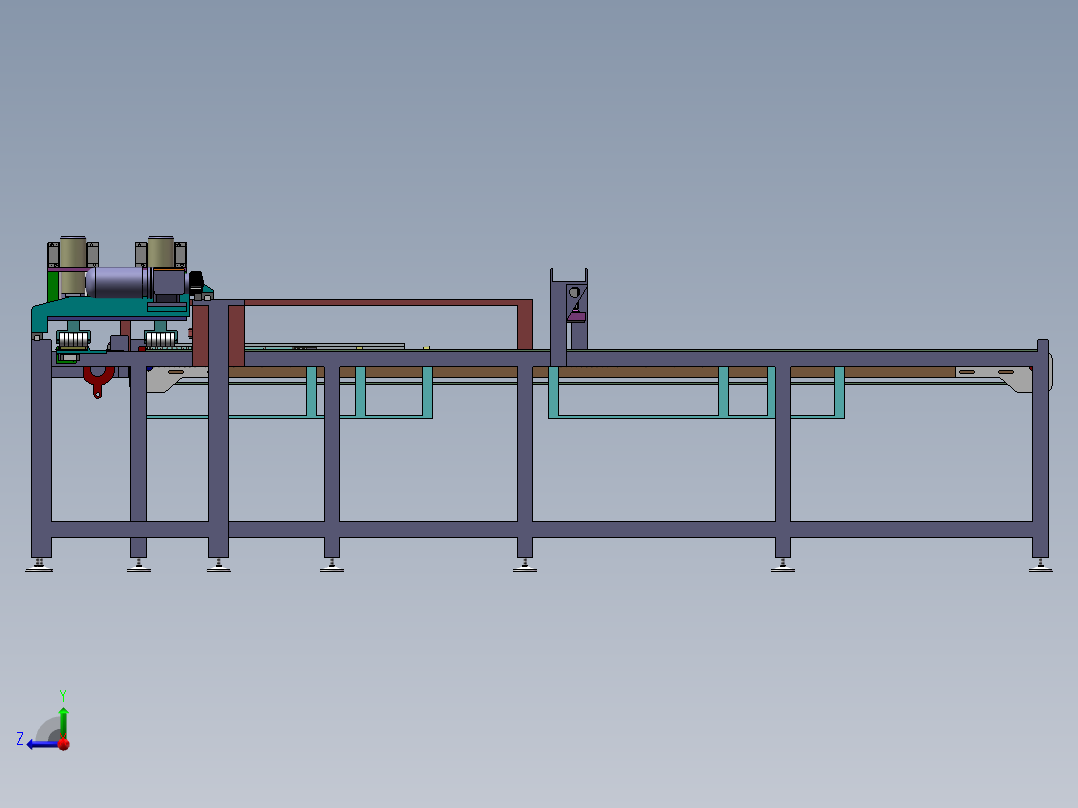 大理石磨边沾边流水线sw16可编辑右视图