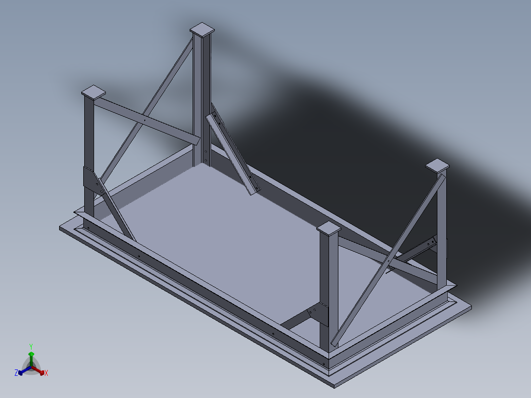 工作台桌子正等轴测图