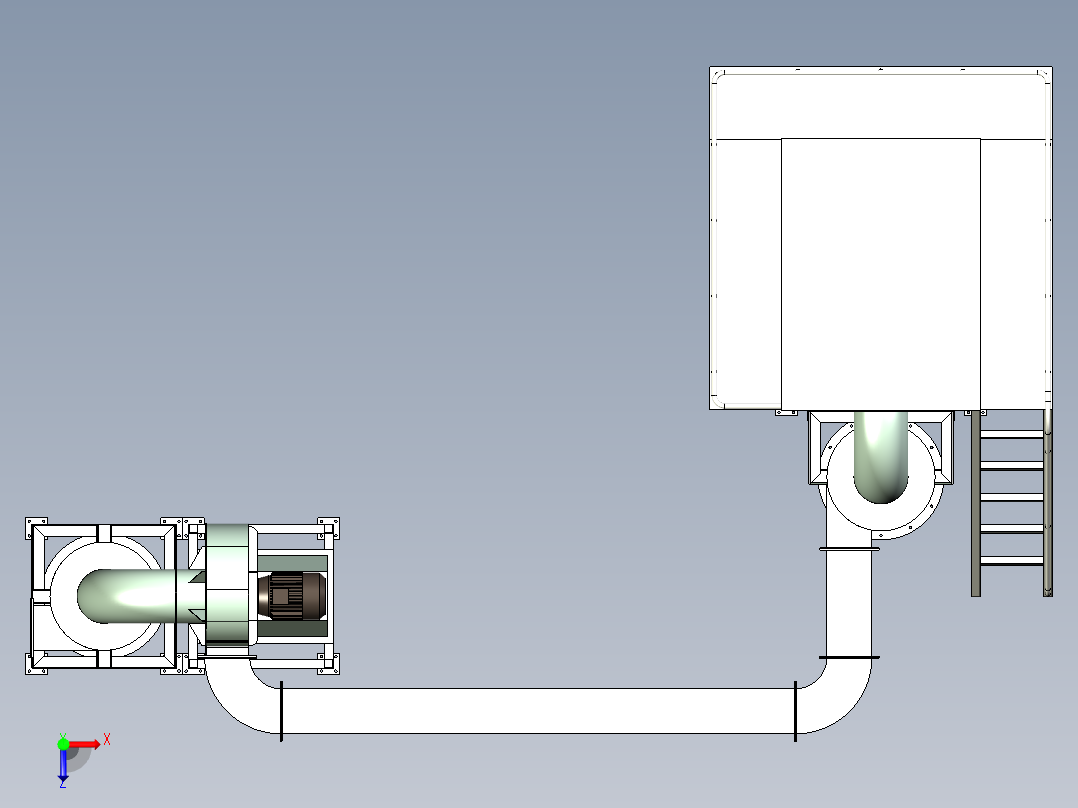 喷涂料输送设备设计俯视图