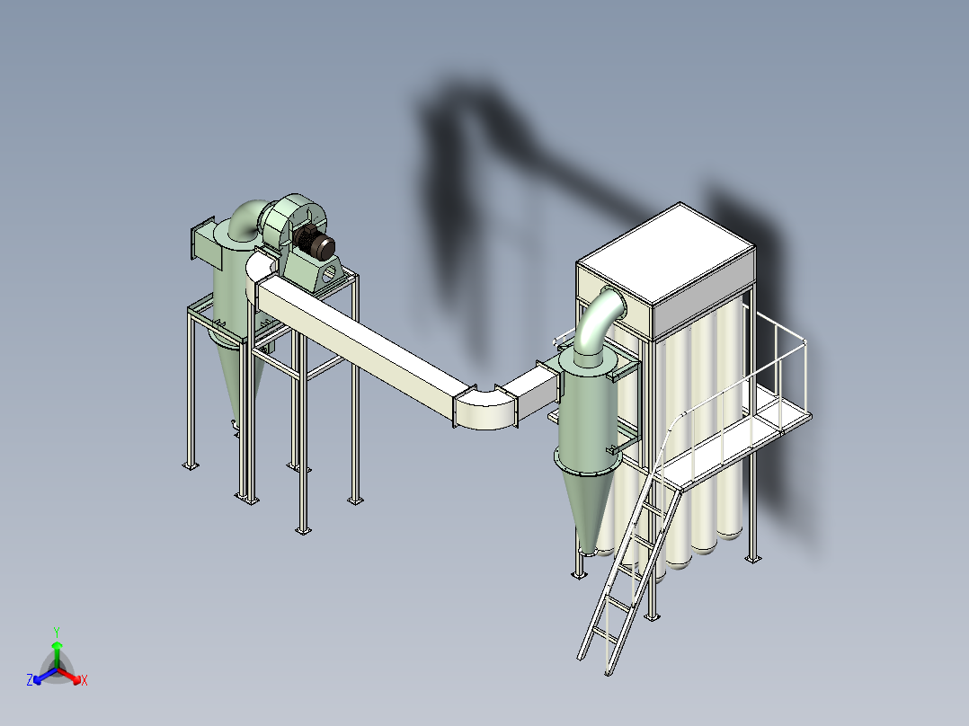 喷涂料输送设备设计正等轴测图