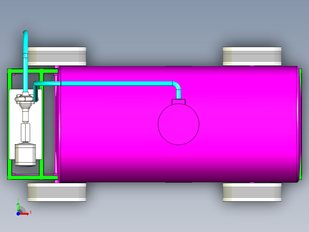 B2003916-半挂式水罐车前视图