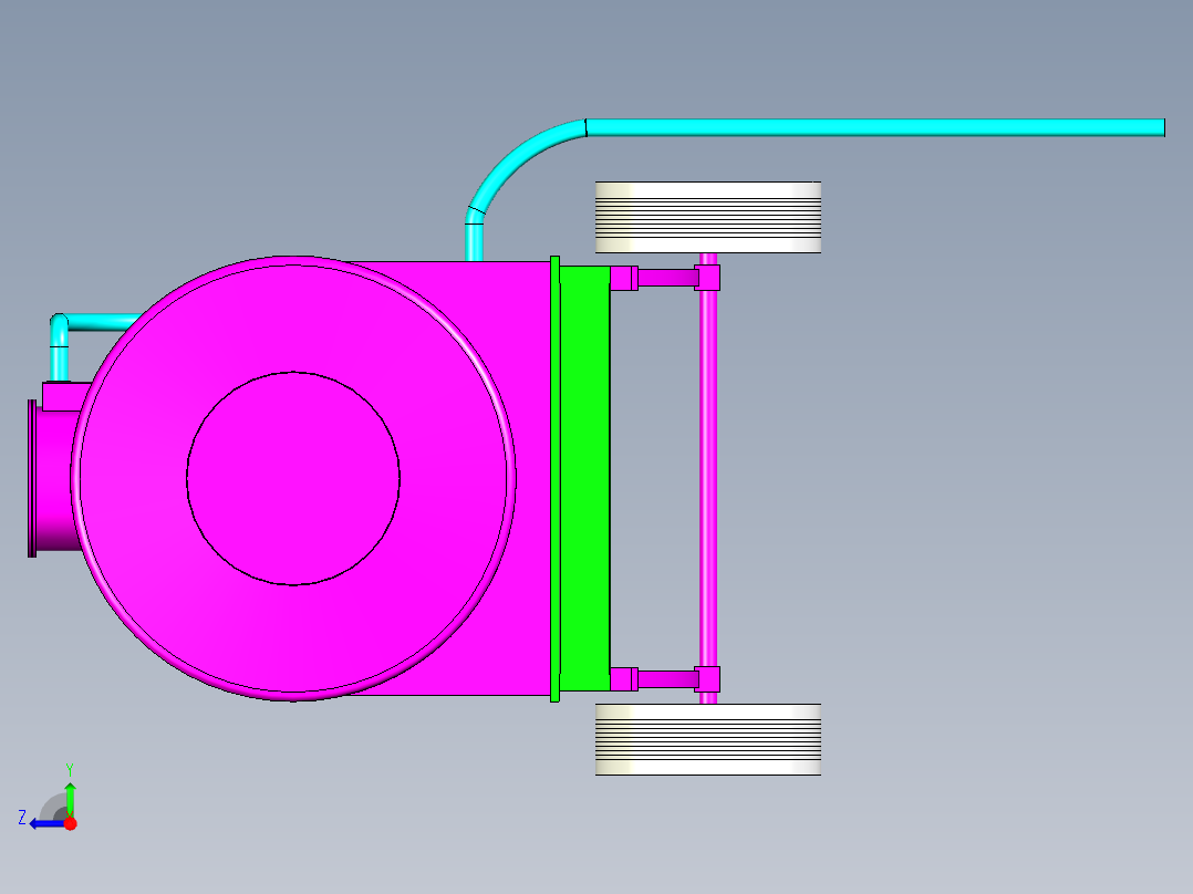 B2003916-半挂式水罐车右视图