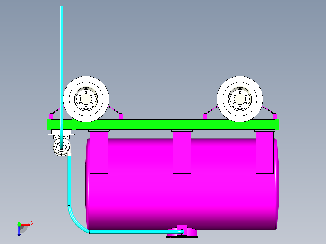 B2003916-半挂式水罐车俯视图