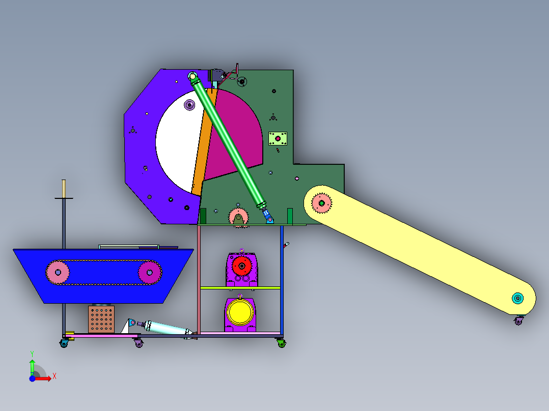 稻麦收获秸秆打捆机前视图