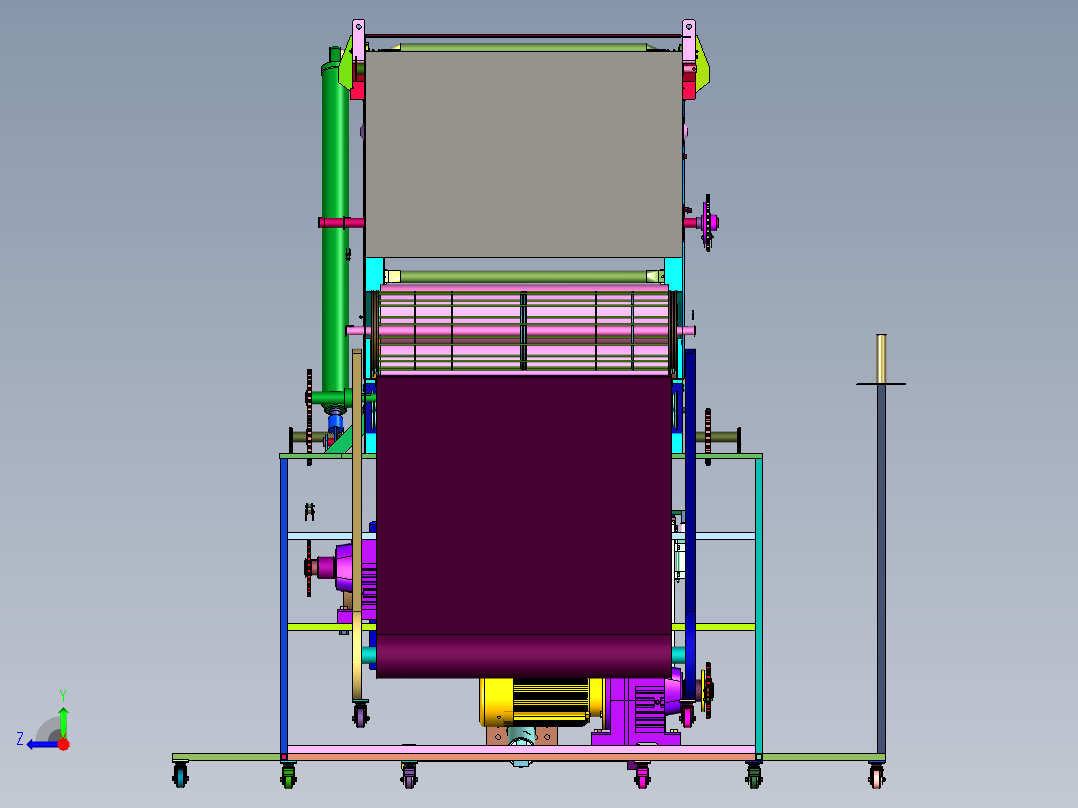稻麦收获秸秆打捆机右视图
