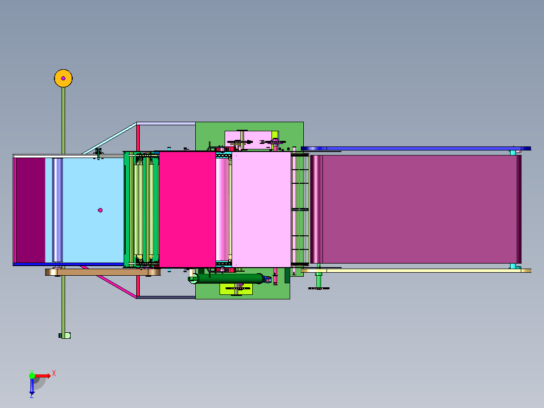 稻麦收获秸秆打捆机俯视图