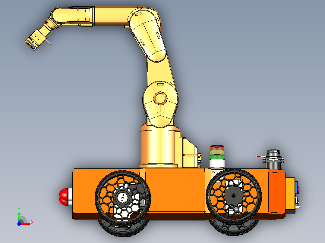 智能越野移动复合小车模型前视图