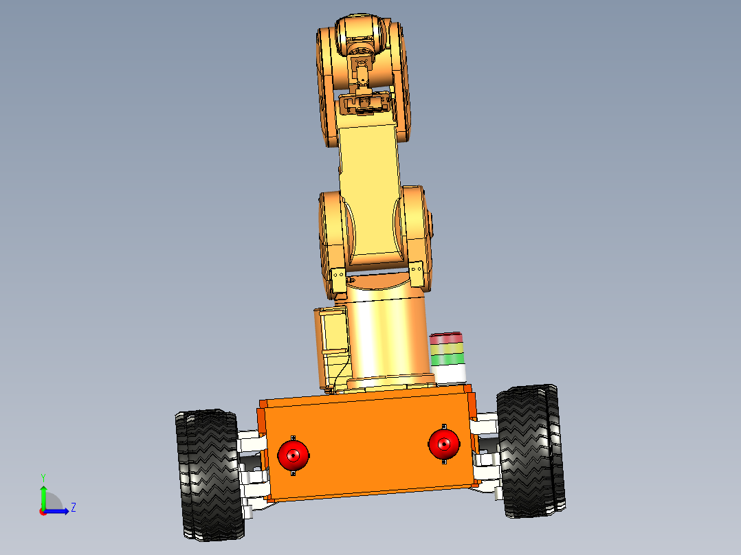 智能越野移动复合小车模型左视图