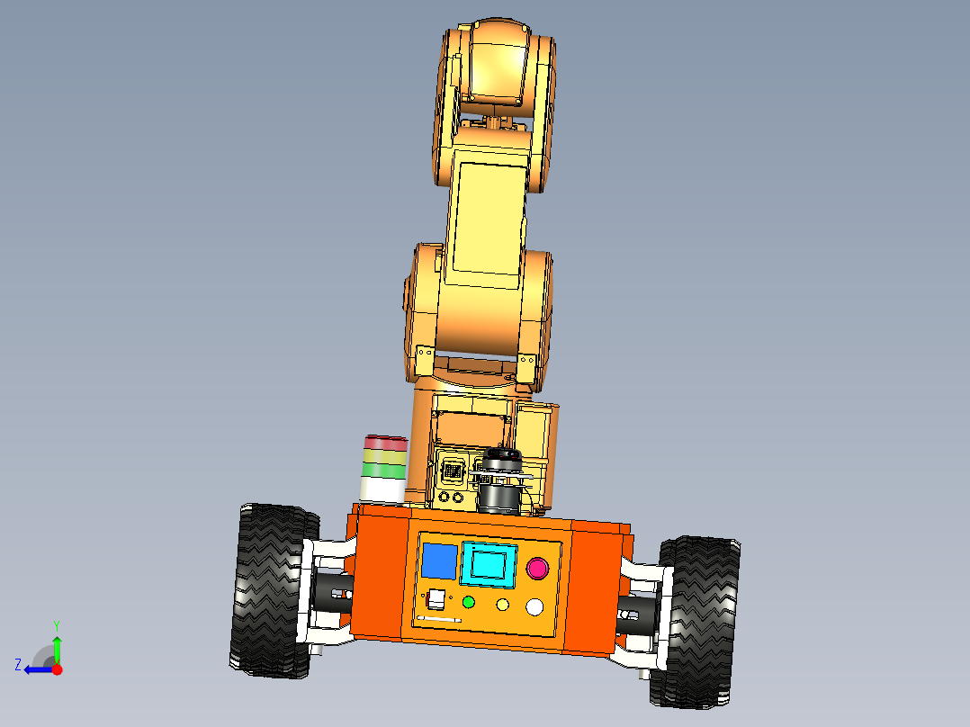 智能越野移动复合小车模型右视图