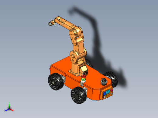 智能越野移动复合小车模型正等轴测缩略图