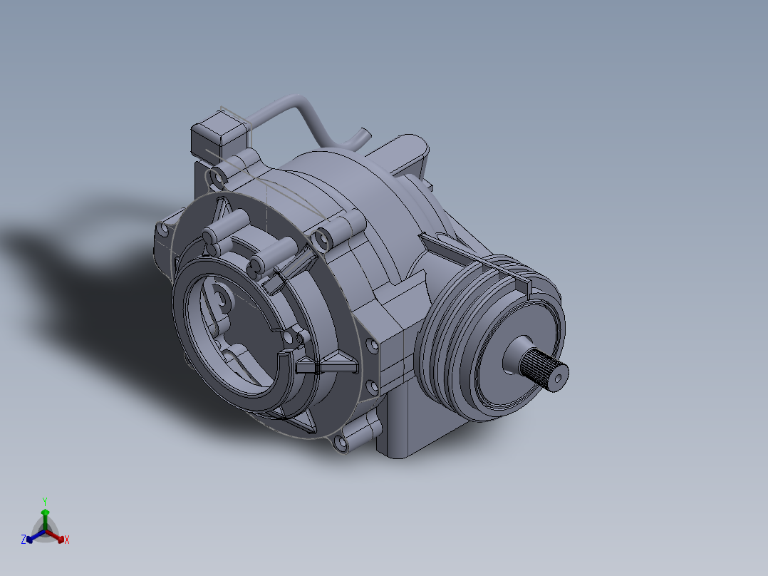 科勒后差速器总成正等轴测图