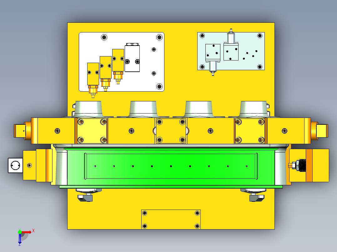 液压一序工装加工俯视图