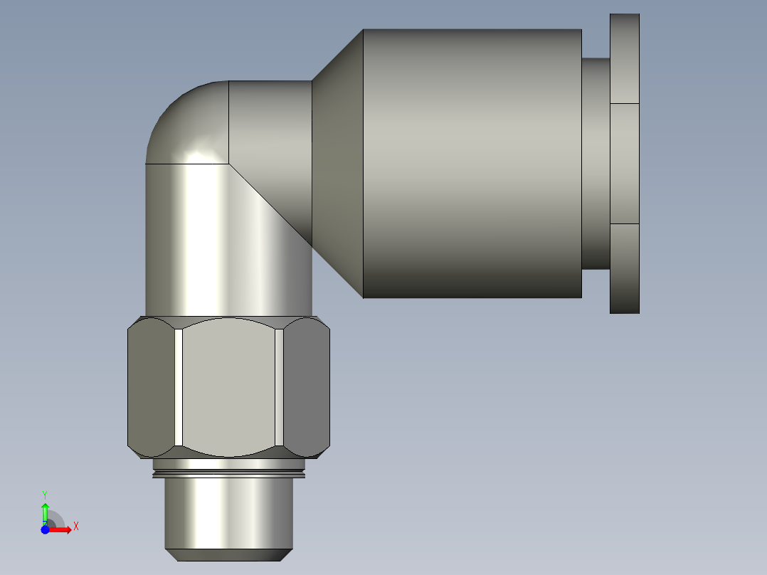 PL6M5-M管接头ZB前视图