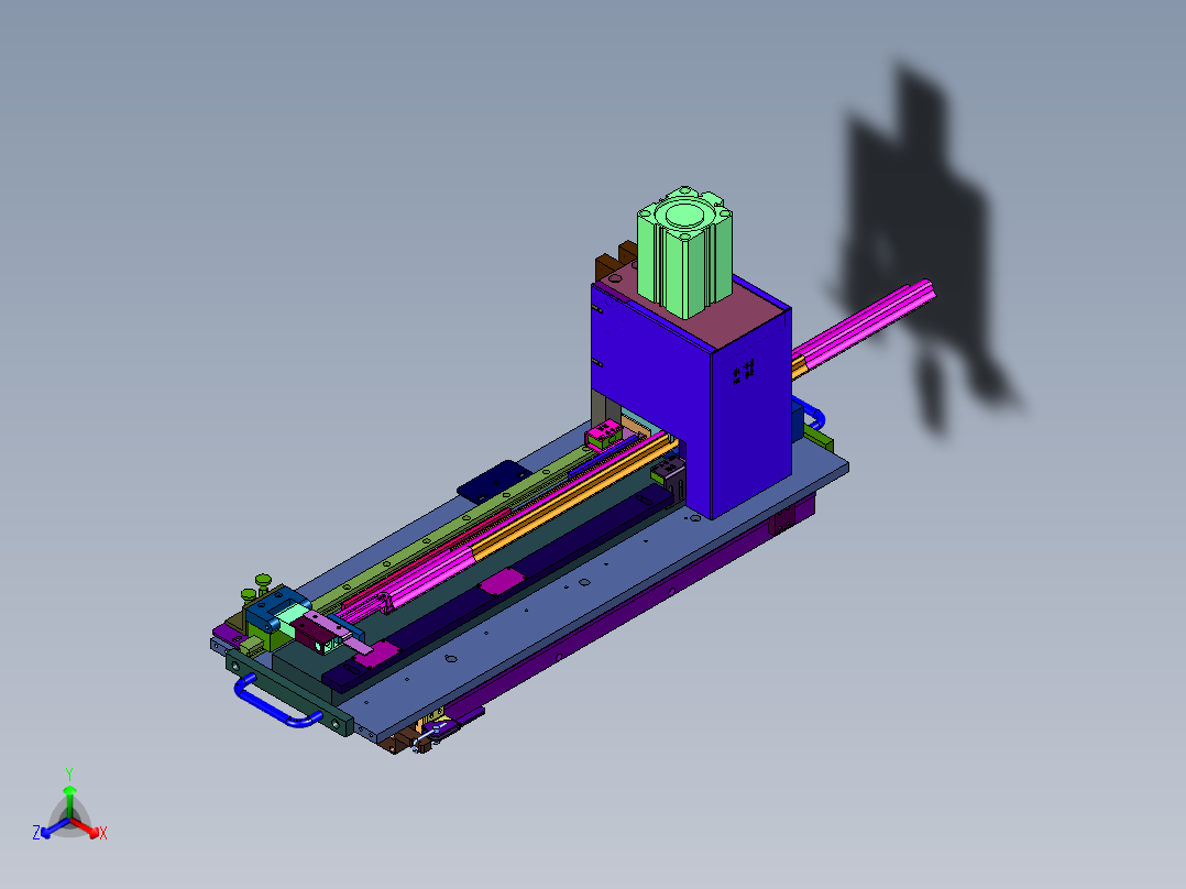 真空式密封件切唇修边机正等轴测图
