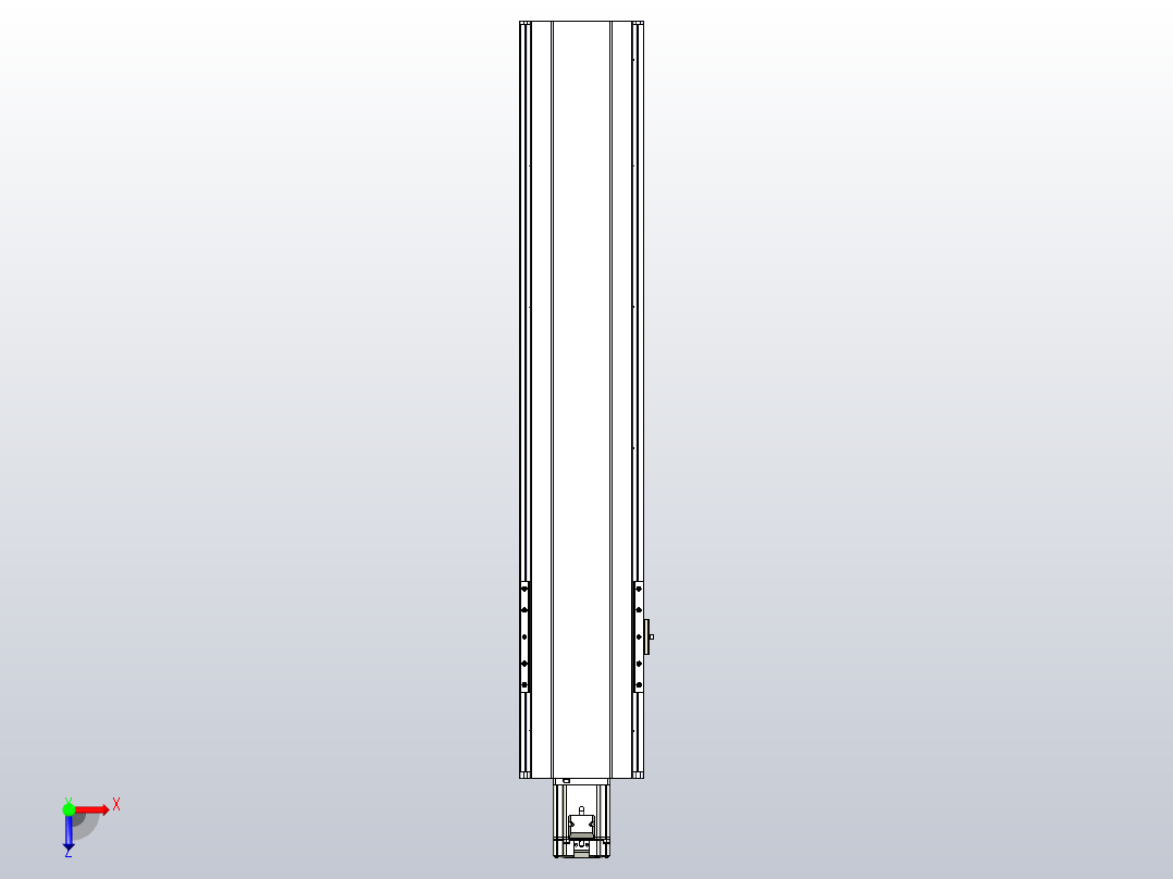 日规模组半封闭丝杆TPA-HNR-175D-2510C-L750-M-Y-P75-N3俯视图