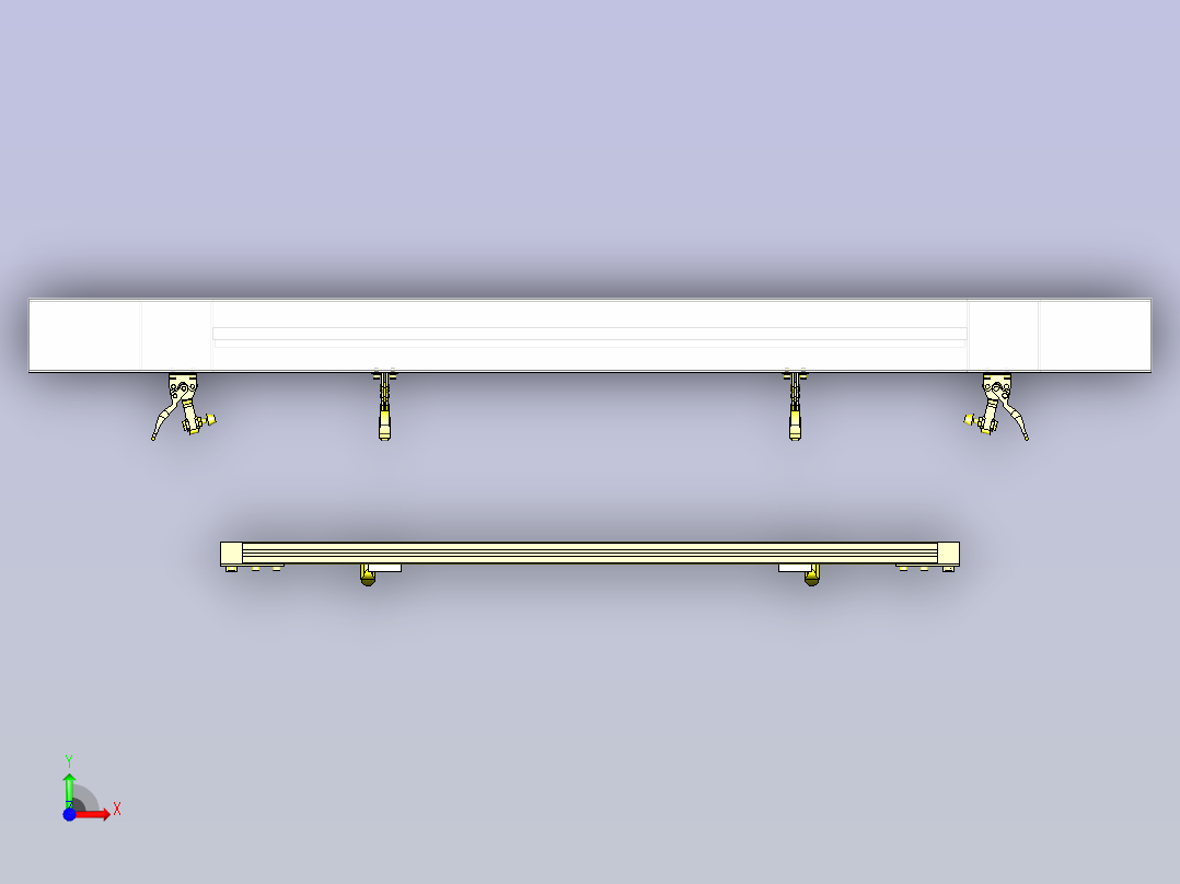铝合金型材防尘门3D图纸前视图
