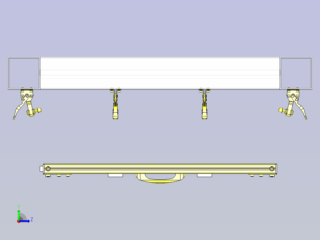 铝合金型材防尘门3D图纸左视图