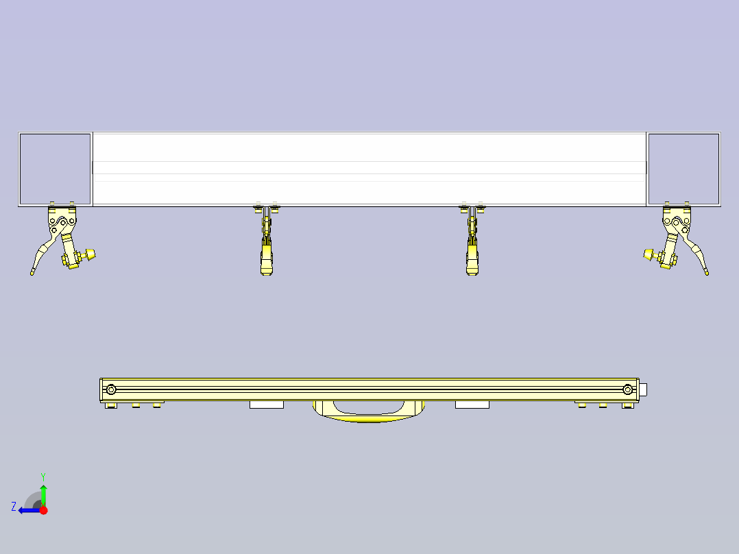 铝合金型材防尘门3D图纸右视图