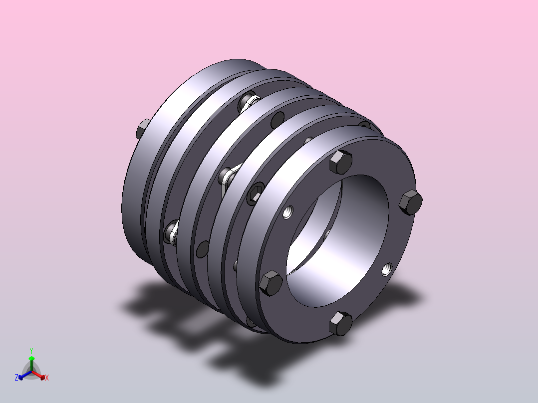 LK15系列 多节胀套膜片联轴器[LK15-100]正等轴测图