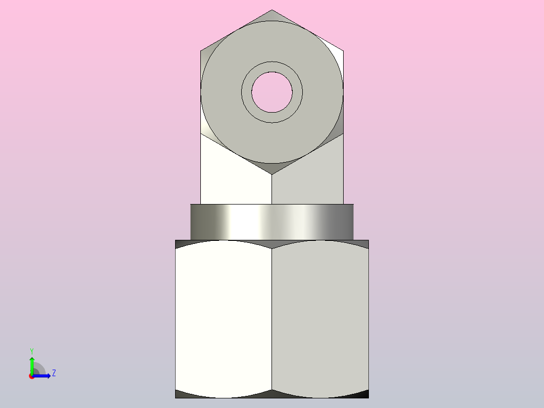EO管接头三通异径管TR06 10 06ZLCF.stp左视图