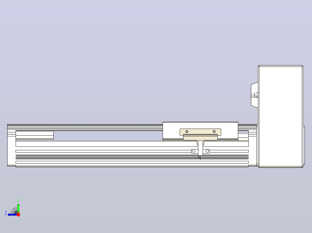 皮带直线轴半封闭可选导轨TPA-HNB-105D-90-L150-LU-Y-P20-N3右视图