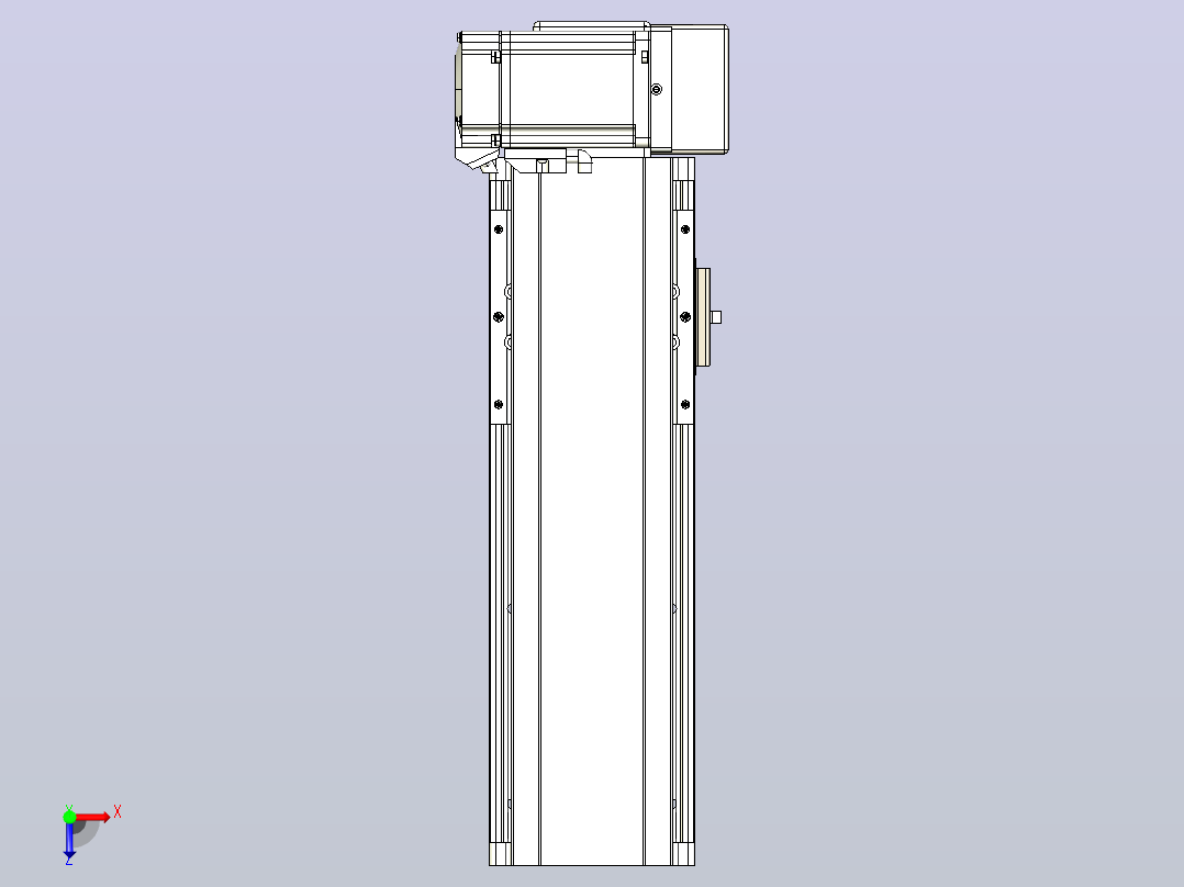 皮带直线轴半封闭可选导轨TPA-HNB-105D-90-L150-LU-Y-P20-N3俯视图