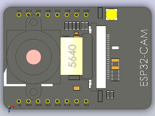 ESP32 CAM摄像头模组（OV5640传感器 + 镜头）俯视缩略图