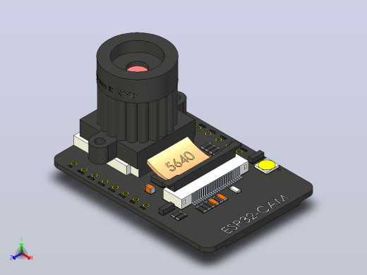 ESP32 CAM摄像头模组（OV5640传感器 + 镜头）正等轴测缩略图